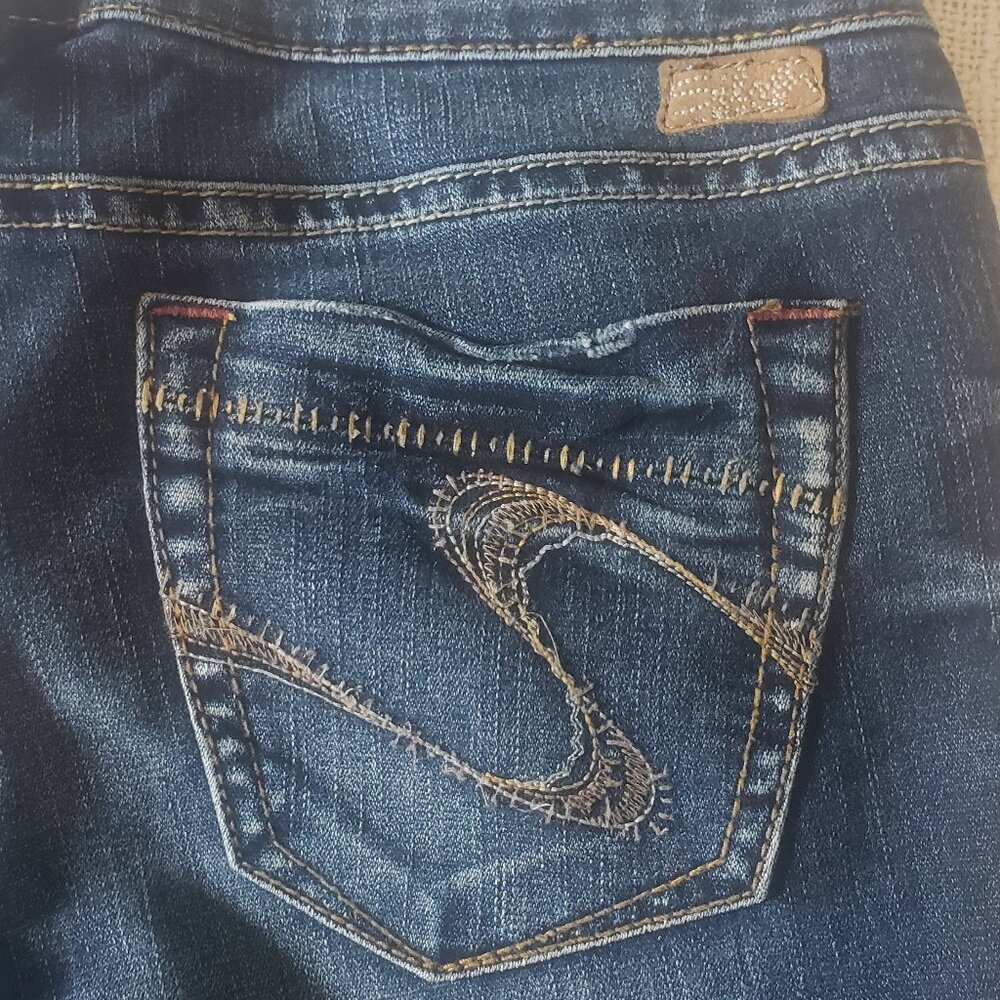 Silver Jeans Women's Low Rise Lael Bootcut Jeans Blue Denim Dark Wash Size 27 X